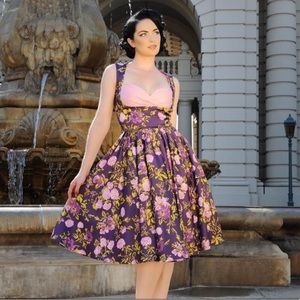Laura Byrnes mid length a-line floral dress.